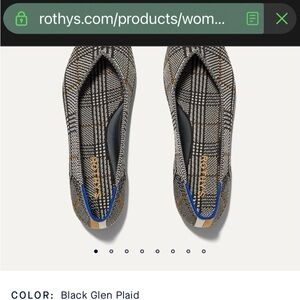 Rothy's Women's Black Glen Plaid Shoes